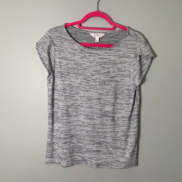 Market & Spruce Tops - Market & Spruce Striped Short Sleeve Button Back Top Women's Medium
